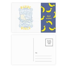 Dıythinker 14x9 cm 20 Adet Renkli Ahtapot Deniz Yaşamı Renkli Desen Muz Kartpostal Seti