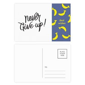 Dıythinker 14x9 cm 20 Adet Renkli Alıntı Never Give Up Banana Kartpostal Seti