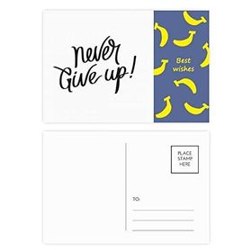 Dıythinker 14x9 cm 20 Adet Renkli Alıntı Never Give Up Banana Kartpostal Seti