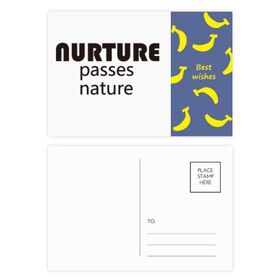 Dıythinker 14x9 cm 20 Adet Renkli Alıntı Nurture Passes Nature Banana Kartpostal Seti