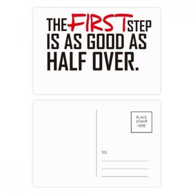 Dıythinker 14x9 cm 20 Adet Renkli Alıntı The First Step is As Good As Half Over Kartpostal Seti