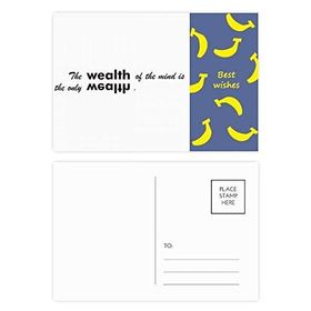 Dıythinker 14x9 cm 20 Adet Renkli Alıntı The Wealth of Mind is The Only Wealth Banana Kartpostal Seti