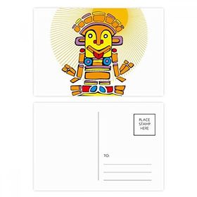 Dıythinker 14x9 cm 20 Adet Renkli Antik Mısır Latin Ruh Heykeli Desen Kartpostal Seti