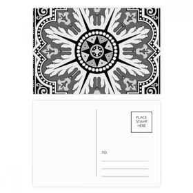 Dıythinker 14x9 cm 20 Adet Renkli Arap Tarzı Siyah Beyaz Desenli Kartpostal Seti