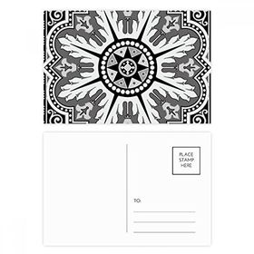 Dıythinker 14x9 cm 20 Adet Renkli Arap Tarzı Siyah Beyaz Desenli Kartpostal Seti