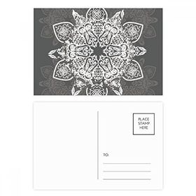 Dıythinker 14x9 cm 20 Adet Renkli Arap Tarzı Siyah Beyaz Desenli Kartpostal Seti