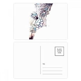 Dıythinker 14x9 cm 20 Adet Renkli Barok Mimari Bina Suluboya Boyama Kartpostal Seti