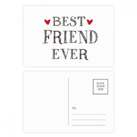 Dıythinker 14x9 cm 20 Adet Renkli Best Friend Ever Alıntılı Kalp Kartpostal Seti