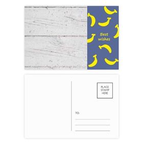 Dıythinker 14x9 cm 20 Adet Renkli Beyaz Ahşap Zemin Kaba Duvar Kağıdı Dokusu Muz Kartpostal Seti
