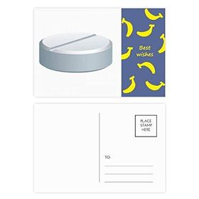 Dıythinker 14x9 cm 20 Adet Renkli Beyaz Hap Sağlık Ürünleri Desen Muz Kartpostal Seti