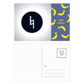 Dıythinker 14x9 cm 20 Adet Renkli Beyaz Müzik Düz İmzalı Siyah Muz Kartpostal Seti