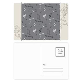 Dıythinker 14x9 cm 20 Adet Renkli Beyaz Müzik Solfege Notları Çiçek Kartpostal Seti