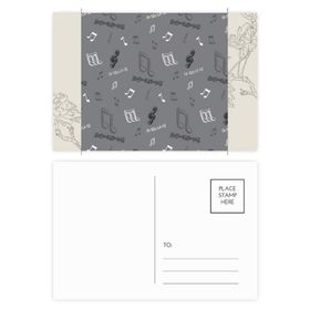 Dıythinker 14x9 cm 20 Adet Renkli Beyaz Müzik Solfege Notları Çiçek Kartpostal Seti