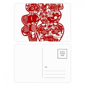 Dıythinker 14x9 cm 20 Adet Renkli Blessing Kağıt Kesim Çiçek Kuş Balık Kartpostal Seti