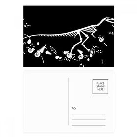 Dıythinker 14x9 cm 20 Adet Renkli Büyük Dinozor Çimen Kemik Kemikleri Kartpostal Seti
