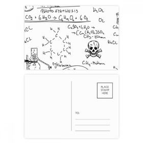 Dıythinker 14x9 cm 20 Adet Renkli Calculus Organik Kimya Deneyi Kartpostal Seti