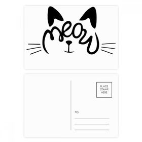 Dıythinker 14x9 cm 20 Adet Renkli Cat Meow Alıntı DIY Tasarım Kartpostal Seti