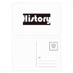 Dıythinker 14x9 cm 20 Adet Renkli Course and Major History Siyah Kartpostal Seti