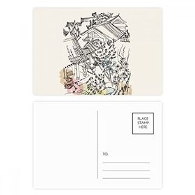 Dıythinker 14x9 cm 20 Adet Renkli Dali Park Among Kalabalık Evler Çin Kartpostal Seti