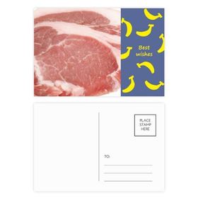 Dıythinker 14x9 cm 20 Adet Renkli Domuz Ham Et Gıda Dokusu Muz Kartpostal Seti
