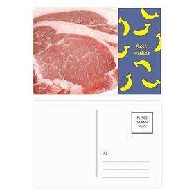 Dıythinker 14x9 cm 20 Adet Renkli Domuz Ham Et Gıda Dokusu Muz Kartpostal Seti