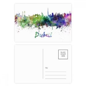 Dıythinker 14x9 cm 20 Adet Renkli Dubai Birleşik Arap Emirlikleri Şehir Kartpostal Seti