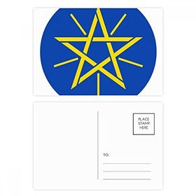 Dıythinker 14x9 cm 20 Adet Renkli Erhiopia Afrika Ulusal Amblem Kartpostal Seti