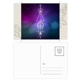 Dıythinker 14x9 cm 20 Adet Renkli Evren Totem Geometri Uzaylı Üçgen Çiçek Kartpostal Seti