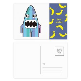 Dıythinker 14x9 cm 20 Adet Renkli Evren Uzaylı Canavar Mavi Canavar Muz Kartpostal Seti
