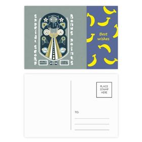 Dıythinker 14x9 cm 20 Adet Renkli Evren ve Uzaylı Canavar Muz Kartpostal Seti