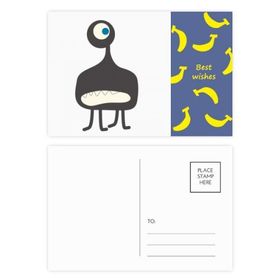Dıythinker 14x9 cm 20 Adet Renkli Evren ve Uzaylı Canavar Muz Kartpostal Seti