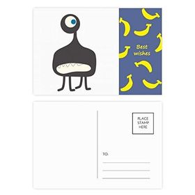 Dıythinker 14x9 cm 20 Adet Renkli Evren ve Uzaylı Canavar Muz Kartpostal Seti