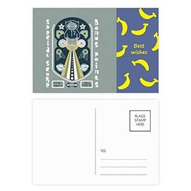 Dıythinker 14x9 cm 20 Adet Renkli Evren ve Uzaylı Canavar Muz Kartpostal Seti