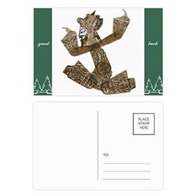 Dıythinker 14x9 cm 20 Adet Renkli Geleneksel Gölge Oyun Dekoratif Resim İyi Şanslar Kartpostal Seti