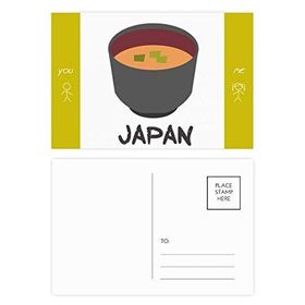 Dıythinker 14x9 cm 20 Adet Renkli Geleneksel Japon Lezzetli Miso Çorba Arkadaş Kartpostal Seti