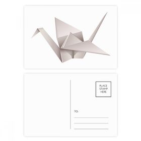 Dıythinker 14x9 cm 20 Adet Renkli Geometrik Origami Soyut Vinç Desenli Kartpostal Seti