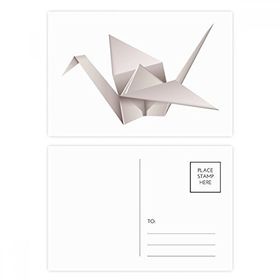 Dıythinker 14x9 cm 20 Adet Renkli Geometrik Origami Soyut Vinç Desenli Kartpostal Seti