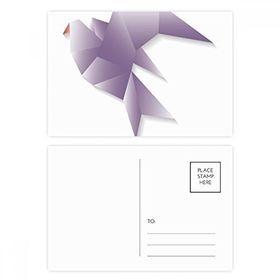 Dıythinker 14x9 cm 20 Adet Renkli Geometrik Soyut Güvercin Origami Desenli Kartpostal Seti