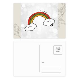 Dıythinker 14x9 cm 20 Adet Renkli Gökkuşağı Hava Rüzgar İllüstrasyon Desen Çiçek Kartpostal Seti