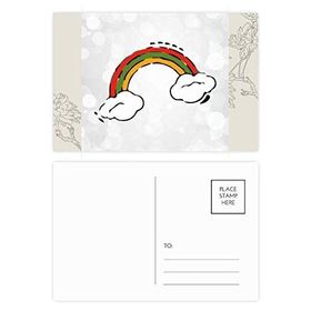Dıythinker 14x9 cm 20 Adet Renkli Gökkuşağı Hava Rüzgar İllüstrasyon Desen Çiçek Kartpostal Seti