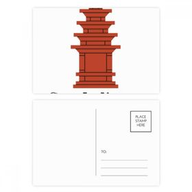 Dıythinker 14x9 cm 20 Adet Renkli Güney Kore Kırmızı Tuğla Kulesi Kartpostal Seti