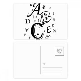 Dıythinker 14x9 cm 20 Adet Renkli Harfleri ABC Resim Kartpostal Seti