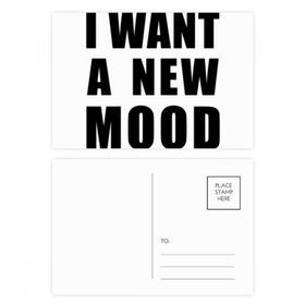 Dıythinker 14x9 cm 20 Adet Renkli I Want A New Mood Kartpostal Seti