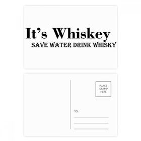Dıythinker 14x9 cm 20 Adet Renkli It's Whiskey Save Water Drink Whiskey Kartpostal Seti