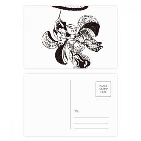 Dıythinker 14x9 cm 20 Adet Renkli Japon Kadın Şemsiye İllüstrasyon Kartpostal Seti
