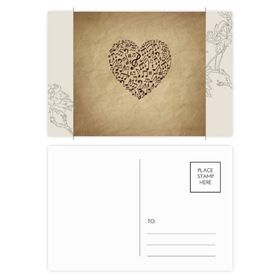 Dıythinker 14x9 cm 20 Adet Renkli Kağıt Doku Kalp Müzik Notaları Çiçek Kartpostal Seti