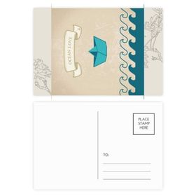 Dıythinker 14x9 cm 20 Adet Renkli Kağıt Katlanır Okyanus Sevgi Deniz Yelkenli Tekne Çiçek Kartpostal Seti