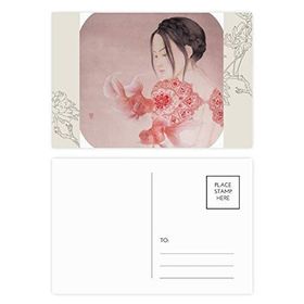 Dıythinker 14x9 cm 20 Adet Renkli Kağıt Kesme Güzellik Çin Boyama Çiçek Kartpostal Seti