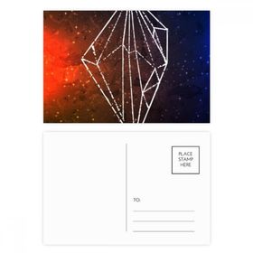 Dıythinker 14x9 cm 20 Adet Renkli Kahverengi Kristal Evren Gökyüzü Fantezi Yıldız Kartpostal Seti