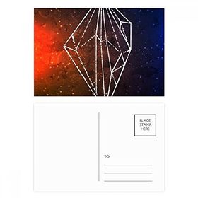 Dıythinker 14x9 cm 20 Adet Renkli Kahverengi Kristal Evren Gökyüzü Fantezi Yıldız Kartpostal Seti